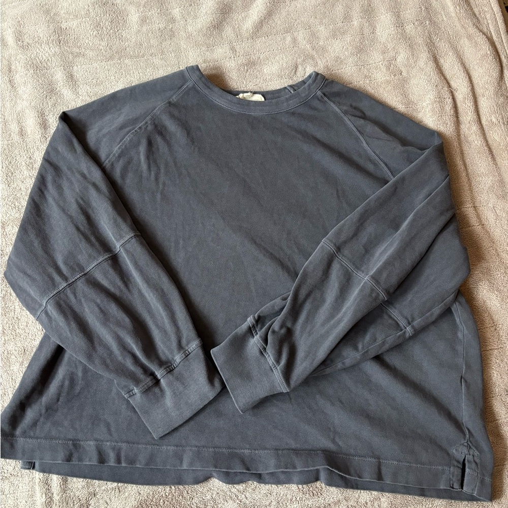 Madewell Charcoal Relaxed Long Sleeve Raglan Tee